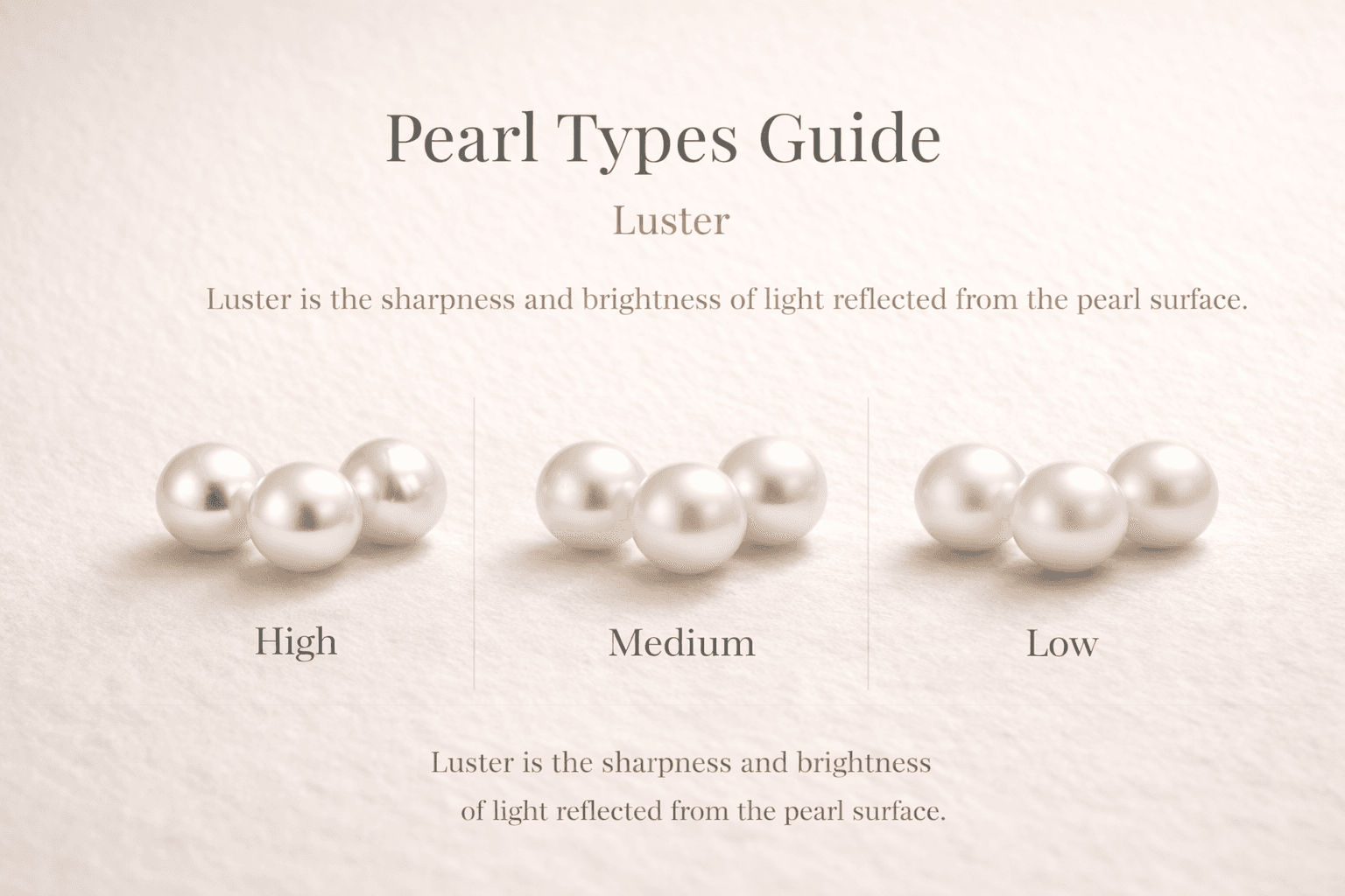 Close-up example of pearl luster and reflected light on a pearl surface