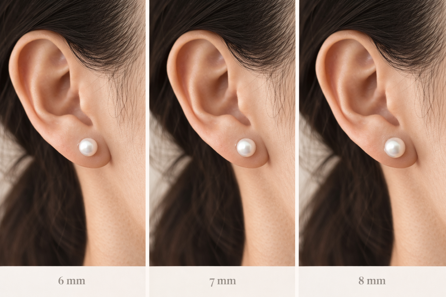 Pearl Stud Size Comparison